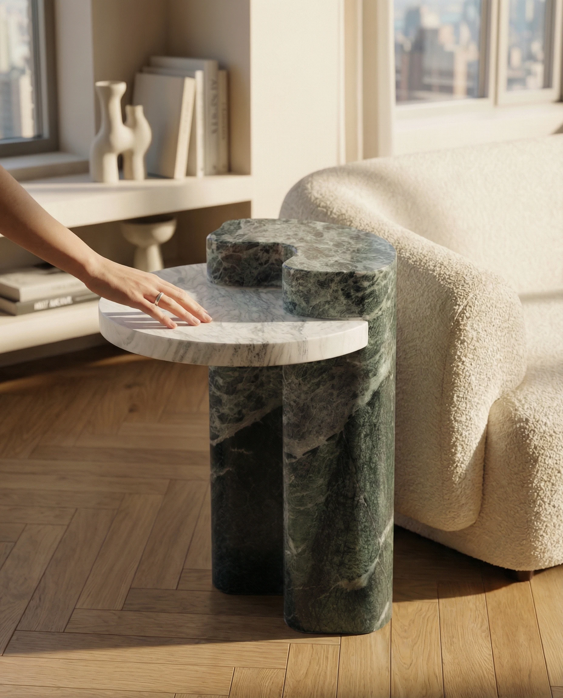 Lavanche coffee table in architectural interior — stone in context